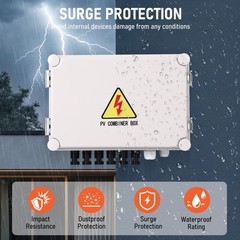 1pc 6 String PV Combiner DC 500V 15A Fuse Solar Combiner Box Plastic Wate Box,