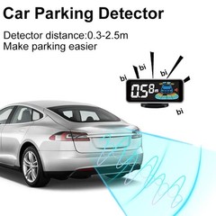 LCD Parking Sensor System Backlight Human Voice Alarm Display 4 Probes 12 Colors