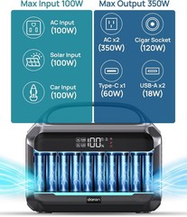 Portable Power Station 600W Surge 288Wh LiFeP04 Solar Generator
