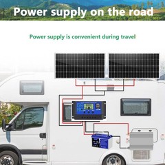 200W Monocrystalline Solar Panel 12V Charging Off-Grid Battery For RV Home Boat