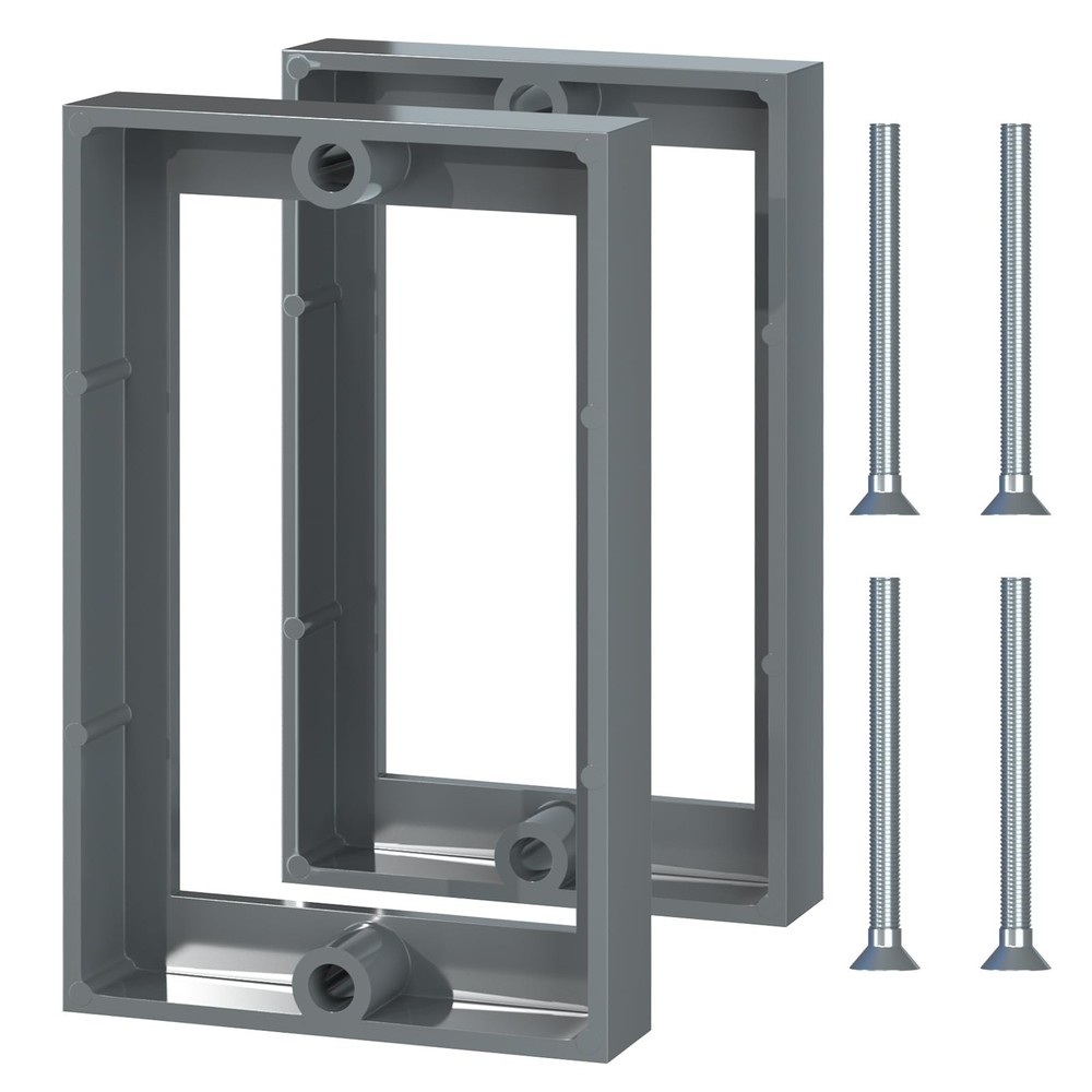 ABS 1/2 Inch Outlet Box Extender, Single Gang, Gray, 2 Pack | Single Gang Out…