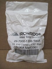 IrongRidge 29-7000-130B Black End Clamp Kit for 1.30in Thick Module **BAG OF 4**