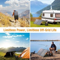 100W Portable Solar Panel for Power Station Generator, 20V Foldable Solar Cel…
