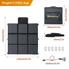 SAGEPEAK 300W Portable Solar Panel Foldable High Efficiency Charger RV Camping