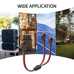 Anderson Y Splitter Cable,12Awg Solar Charging Splitter Cable Solar Panel Extens