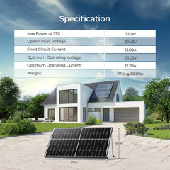 Renogy Bifacial Solar Panels 640 Watts 12V/24V Monocrystalline 2PCS 320W