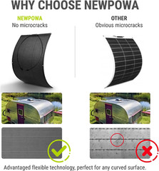 100W Flexible Solar Panel Portable Bendable 12 Volts 10BB Mono Cell for Uneven S
