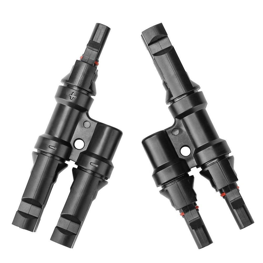 BougeRV Solar Branch Connectors FMM to MFF 1 Pair Solar Panel Y Adapter