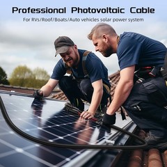 10FT Twin Wire Solar Panel Extension Cable 10 Gauge PV Wire with IP68 Female &