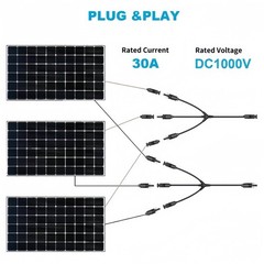 1 Pair Solar Cable Splitter Waterproof 2Y/ 4Y Branch Solar Panel Cable Connector