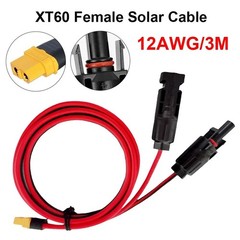 10ft 12 AWG XT60 Female Connector Adapter to Solar Extension Cable Battery Cable