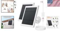 High Efficiency Solar Panel for Ring Cameras – 360° Adjustable Mount, 10ft Cable