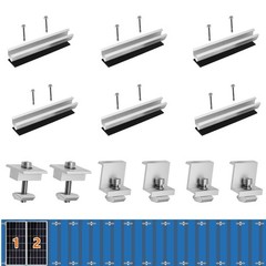 Solar Panel Mounting Bracket Kit – 6 Pcs Aluminum Z-Brackets & Clamps for Metal/