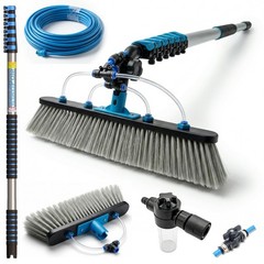 Solar Panel and Window Cleaning Kit with 18ft Extendable Pole, 2 Water Fed Br…