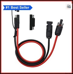 SAE to SAE Adapter Cable 10AWG 50cm Waterproof Cap for RV Solar Panel Charge