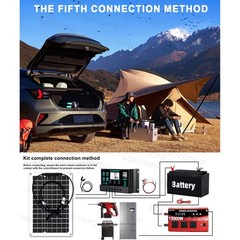SOECOPO 15000W Peak Solar System Kit Flexible Panel 100A Controller