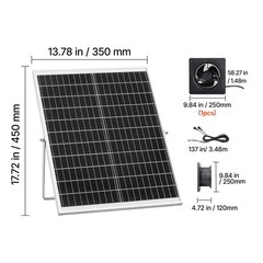 Solar Powered Fan, 25W Solar Panel with 220 CFM Airflow, Adjustable Panel Angle