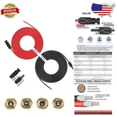 50ft 10 AWG Solar Panel Extension Cable – Weatherproof, Heat Resistant
