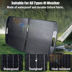 🔥100W Foldable Solar Panel Outdoor Waterproof Charger with 5V USB and 18V DC