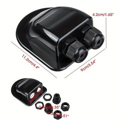 Waterproof ABS Junction Box Solar Panel Roof Sealing Pipe Split Type Double Cabl