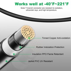 Solar Connectors Y Branch Parallel Adapter 30A Cable 1 to 3 Male Female Conne
