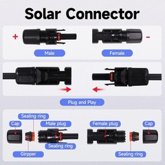 20FT 10 AWG Solar Panel Extension Cable for RVs, Boats and PV Systems