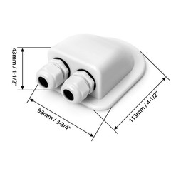 2 Pack Solar Cable Entry Gland, Weather Resistant Solar Gland, Dual Cable Entry