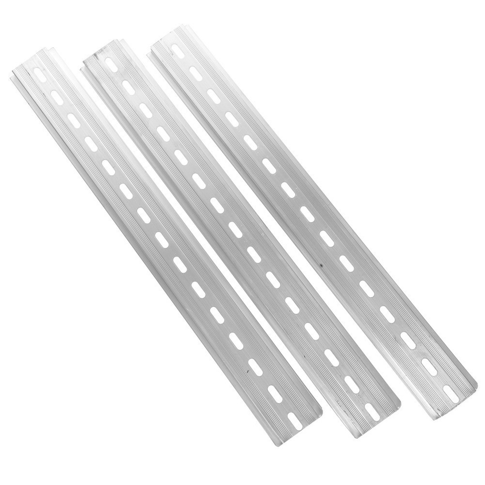 3 Pcs Aluminum Din Rails Industry Slotted for Electrical Components