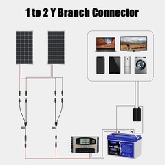 Solar Panel Y Branch Cable Connection Waterproof Adapter Connector Extension NEW