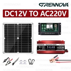 Grennova 1500W Real Power Solar Kit 30W 60A MPPT Pure Sine Off-Grid Home Camping