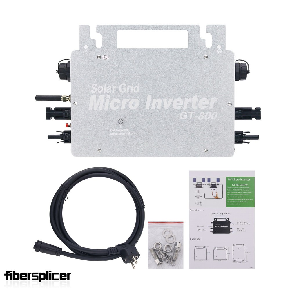 GT-800W Silver Solar Grid Micro Inverter Solar Inverter Enables Phone Monitoring