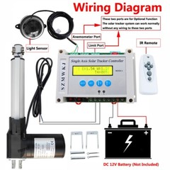 Solar Panel Track Tracker Single Axis Controller W/ 12V 6000N 8″ Linear Actuator