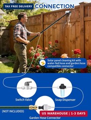 Solar Panel Cleaning Brush, Electric Solar Panel Cleaning Kit | With Soap Dispen