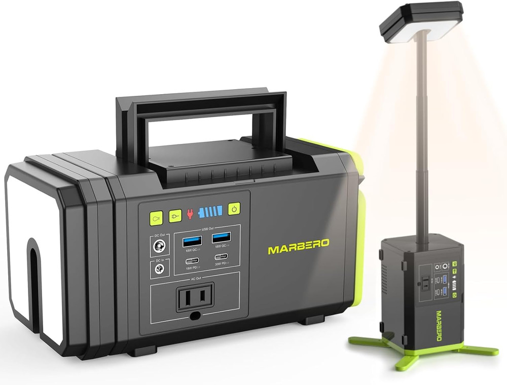 Compact 118Wh Portable Power Station with Telescopic Light for Camping & Emergen