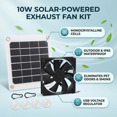 6V 10W Solar Power Panel Exhaust Fan Solar Powered Air Extractor Fan Ventilation