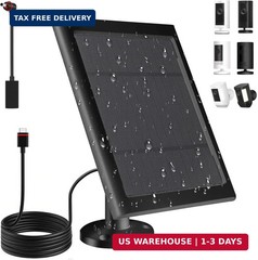 Solar Panel for Ring Camera(2nd Generation) Dustproof Waterproof Black 1 Pack