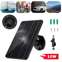 10W Solar Panel USB C Power for Outdoor CCTV Camera Security Cam Battery Charger