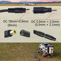 Solar Panel Adapter, DC7909 Female to DC5525 Male Connector, 8mm to 5.5mm, for S