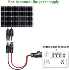 10AWG 2 Pin Power Industrial Circular Connector to Solar Cable Adapter for Solar
