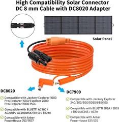 Behaunty Solar Connector DC 8mm Adapter Cable 50FT, 12AWG + 14AWG Tinned Copper