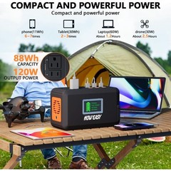 Portable Power Station,120W(240W Peak) Solar Generator | 88Wh Lithium Battery