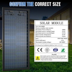 100W Bifacial Solar Panels 12V Mono 18BB High-Efficiency PV for Home/RV/Off-Grid