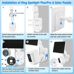 6W Solar Panel with Camera Mount for Ring Spotlight Cam Plus/Pro (Battery), Ring