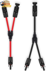 Solar Connectors Y Branch Parallel Adapter 10AWG Cable (Red & Black) 💪