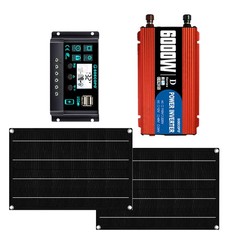 6000W DC to AC Solar Inverter Kit | Includes 2pc Solar Panels &Charge Controller