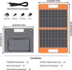 50W 18V Portable Solar Panel, FF FLASHFISH Foldable Solar Charger with 5V USB…