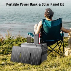 Solar Power Bank AC Outlet 110V 65W 100W USB C Fast Charging