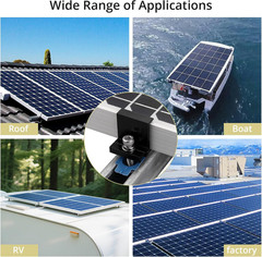 10Pcs Solar Panel End Clamp for Standard Unistrut, Aluminum 1.57″ Solar Panel Br