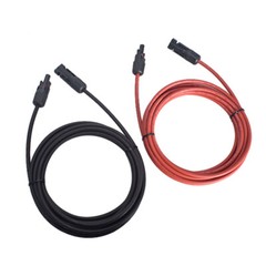 1Pair Solar Panel Extension Cable Wire Connector 12AWG 10ft Black + Red New