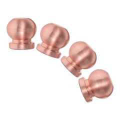 Durable Copper Round Feet 4Pcs Reusable Screw on Metal Pads for Cabinet and Tray